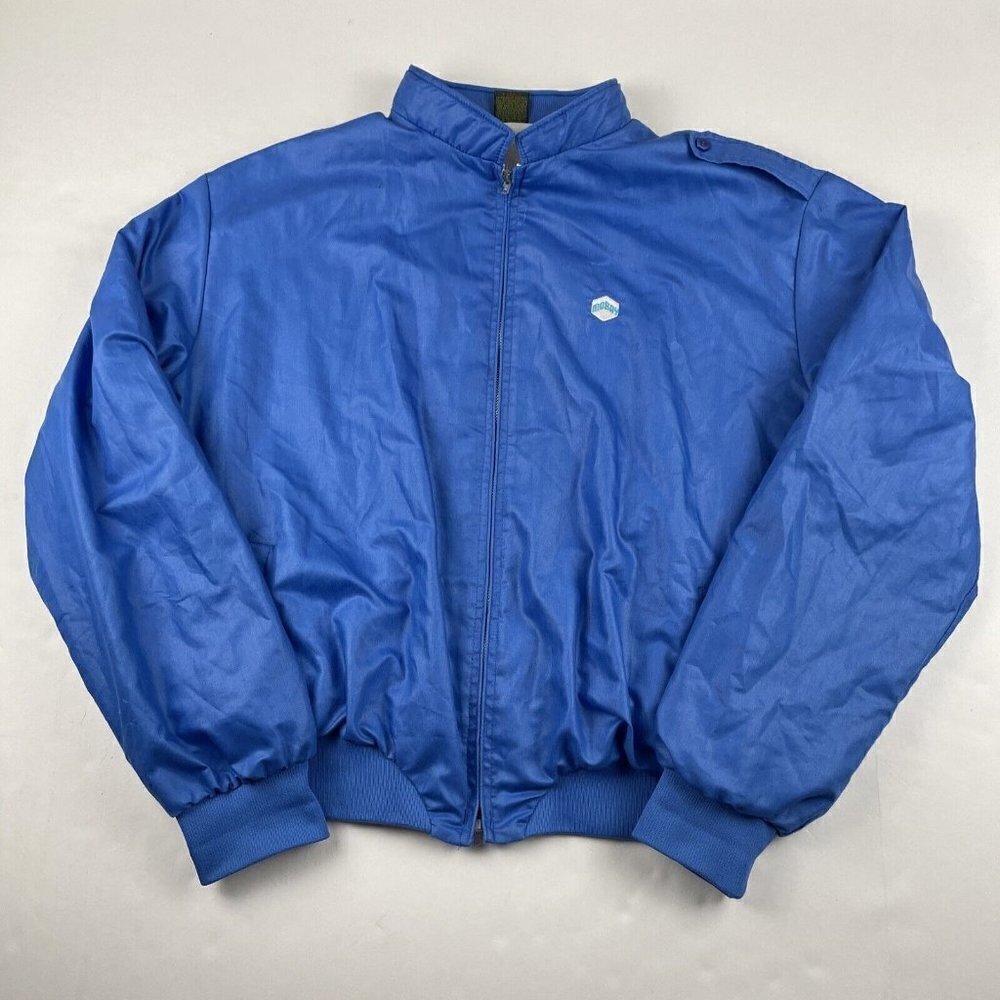 Vintage Avanti Windbreaker Men’s XL Poly Blend Flannel Lined Blue Sponsor USA